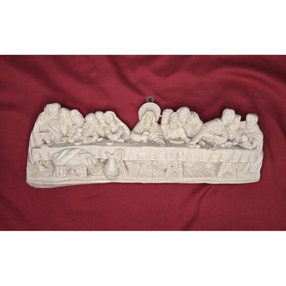 The Last Supper Jesus & Apostles 3D Wall Plaque Mexico HandMade Catholic 14'' - Picture 1 of 16